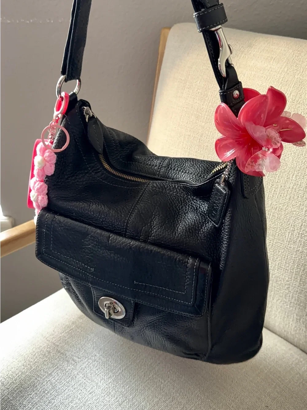 Coach black leather
